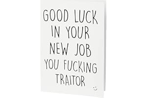 PEACHY ANTICS Leaving Card, Coworker Card, Good Luck New Job F*cking Traitor, Congrats New Job, Colleague, Leaving Funny Card, Humor Banter Funny PC284