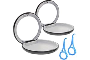 GEGXCN 2 Pcs Retainer Case, Retainer Box With 2 Pcs Aligner Removal Tool,for Adhesive Braces Dental Floss Dental Mouthpieces Splints,False Teeth Container is Small and Light, Super Light Weight,Black