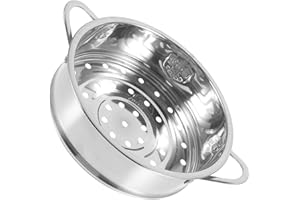 Healeved Stainless Steel Steamer Basket 18Cm with Dual Handles Food Steaming Pot Steamer for Dumplings Buns and Fish Cooking