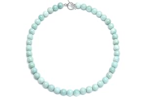 Bling Jewelry Collier Ras du Cou en Perles Rondes De Pierres Semi-Précieuses Nouées À La Main De Style Classique Simpleavec Fermoir À Basculebijoux Occidentaux pour Femmes De 1517 Et 19 Pouces