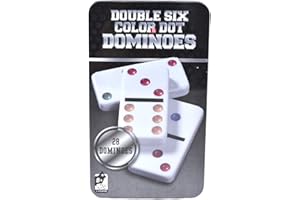 2 UR DOOR Double 6 Dominoes Set - Dot Design Black, 28 Dominoes, Metal Tin Storage, Portable and Lightweight - Classic Game for Family and Friends - 4.75 x 2.4 cm