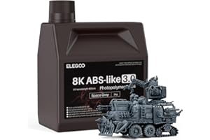 ELEGOO ABS-Like 8K Resina 3.0 para Impresión 3D LCD/DLP, UV 405nm Curado Resina ABS Rápida Fotopolímero, ABS Resin 3D Printer con Alta precisión, Baja Viscosidad, Espacio Gris 2000g