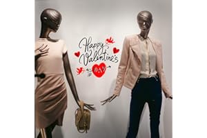 kina UVSV0038 Vetrofania per festa San Valentino su PVC Trasparente - Misura Foglio 40x35 cm Decorazioni Adesive per Vetrine di Negozi