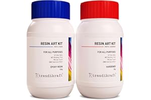 TRENDIKRAFT 2:1 Crystal Clear Epoxy Resin Art Kit with Liquid Hardener Raisins Art & Craft Material For Beginners Artists DIY