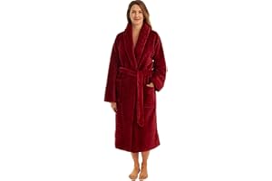 Adore Home Ladies Extra Warm Dressing Gown – Luxurious Ribbed Fleece Bathrobe with Cosy Sherpa Lining
