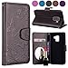 Produktbild PU Leder Hülle für Galaxy A8 Plus 2018,Galaxy A8 Plus 2018 Schutzhülle Cover Case mit Ständer Funktion Brieftasche Flip Wallet Case mit Strap Kartenfach Magnet Schwarz Embossing Schmetterling Blume Muster Bookstyle Klapphülle Wallet Strap Case Cover für Samsung Galaxy A8 Plus 2018-Black
