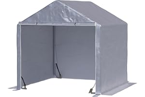 Outsunny Abri de Jardin Tente de Rangement extérieur abri de vélo Garage pour vélo en PE résistant aux UV Gris dim. 2L x 2l x 2H m