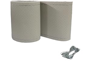 Onerbuy Universal Leather Car Steering Wheel Stitch on Wrap Cover DIY Couture Respirant et Anti-Glissement, 15 Pouces (Gris)