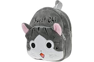 YJZQ Sac à Dos Enfant Sac Enfant Maternelle Cartable Scolaire Sac Chaton Peluche Cadeau Anniverssaire Noël Sac à bandoulière pour tout-petits de 1-4 ans Gris