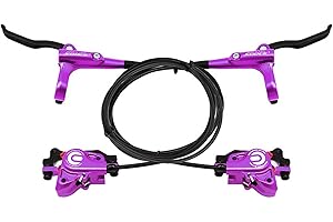 Meteorolite Purple MTB Hydraulic Disc Brakes Set, Aluminum Alloy Hydraulic Brakes for Mountain Bike Left Front 1000mm Right Rear 1700mm Hydraulic Bicycle Brakes with is/PM Adapter Fit 160mm Rotor