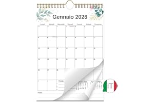 AEYAKA Calendario da Parete 2026, Planner Mensile 14 Mesi da Novembre2025 a Dicembre 2026, Formato A4 con Festività e Spazio Note, Design fiori, in Italiano