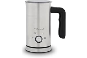 Morphy Richards Milk Frother Electric 4 in 1, Non Stick Coating, 4 Programs, Auto Switch Off, LED Function Button, 300ml Capacity, Dairy Free Alternatives, Cordless Jug, 600W, Stainless Steel, 210003
