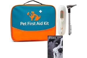 MINDPET-MED Erste-Hilfe-Set für Haustiere für Hunde, Katzen, Kaninchen und andere Tiere, mit Thermometer, Spritze, Otoskop, perfekt für die Pflege zu Hause und Notfälle auf Reisen im Freien