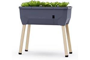 ‎GUSTA GARDEN GUSTA GARDEN Sammy Salad Hochbeet Anthrazit - Hochbeet Balkon & Garten - für Salat Anbau - mit Bewässerungssystem - 15L Wassertank & 40L Erdvolumen