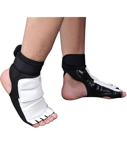 Protège-Pieds METAL BOXE Taille XXS Rouge - PVC Rembourré - Velcro Adjustable - Pour Enfants Arts Martiaux