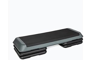 ‎TREXO TREXO Stepper Aerobic Schritt für Cardio Fitness Stepper für Zuhause Einstellbare Höhe 10|15|20 cm Home Gym Fitness Accessories für Workout bis zu 250 kg Schwarz/Rosa 109x41 cm TRX-AS01