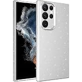 Coverzone Samsung Galaxy S22 Ultra ile uyumlu Z-Jelly Kılıf Kamera Korumalı Simli Işılıtılı Renkli Parlak Silikon Kapak-Silve