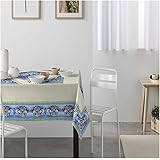 Jenny Sesal - Tovaglia da tavola in tessuto con stampa digitale disponibile in diverse fantasie,100% made in Italy. (6 posti 