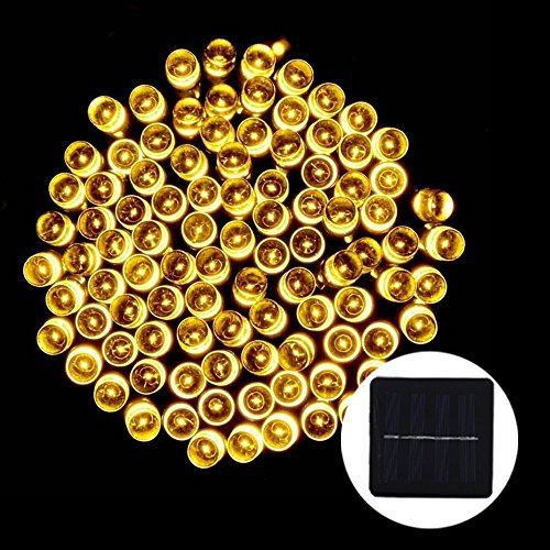 Led Solar Lichterkette, 10 Meter, 100 Leds, für dekorieren Sie Ihr Zuhause, Garten und Partei. (Warmweiß) - 2