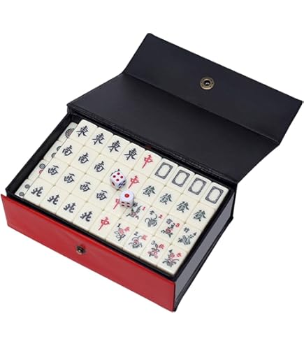 144 Pièces Voyage Mahjong Portable Mah-jongg Avec ... – Grandado