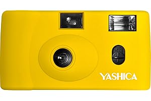 YASHICA KYOCERA Yashica MF-1 gelb Snapshot 35 mm Kleinbild Kamera-Set (mit eingelegtem Film + Batterie)
