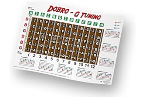 A NEW SONG MUSIC Dobro G Tuning Resonator Guitare Notes & Rolls Chart – Enseignement pour débutants et intermédiaires – Accords faciles d'affiche 28 x 43 cm | Une nouvelle chanson musicale