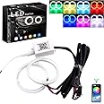 Grandview GrandviewTM 1-set 60MM Multi-Color RGB LED Halo Rings Light COB 60SMD Smart Phone iOS Android App Bluetooth Control Car Angel Eyes Circle Ring Headlight Lamp Daytime Running Lights(DRL) 12V