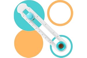 Hshenjhu Tagliacarte Circolare, Taglierina Circolare Regolabile per Diametri 2-20 cm, Antiscivolo Taglierina Circolare per Carta, per Cartoncini Fai-da-Te, Carta, Foto, Carta Artigianale e Etichette