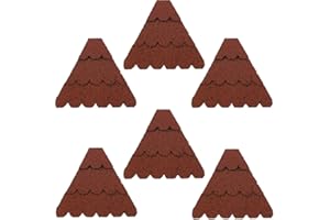 DARLUX Dachschindel Set für sechseckige Vogelhäuser, Insektenhotel, Hundehütte, Vogelvilla, Biberschwanz 2 verschiedene Größen in Blau, Schwarz, Rot und Grün (Größe XL Rot)