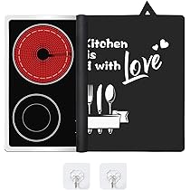 Tappetino Protettivo Per Piano Cottura A Induzione - 61,5x53 Cm Con Ganci - Resistente Al Calore