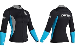 CRESSI Guardian Lady - Giacca, Gilet o Pantaloni Donna in Neoprene Bifoderato 2mm, per Nuoto, Snorkeling, SUP, Surf, Kayak e Altri Sport Acquatici, Nero/Acquamarina