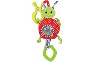 MACIK Coccinella- Giocattoli da Appendere per Bambini + Massaggiagengive + Sonaglio + Vibrazione Jiggle- Giocattoli per passeggini - Giocattoli per Bambini 6-12 Mesi - Giocattoli per seggiolini Auto