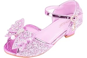 FGUUTYM Mädchen Prinzessin Schuhe Kinder Mary Jane Kristall Für Party Glitzer Pailletten Schulschuhe Prinzessinnenschuhe Brautschuhe Flach Fischmaul Kommunionsschuhe Stöckelschuhe Baby Abendschuhe
