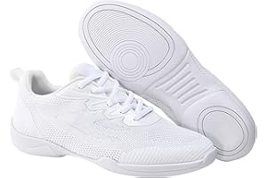TYUSGH Girls White Cheerleading Shoes Breathable Youth Cheer Competition Sneakers Athletic Trainer Training Dance Tennis Walking Shoes