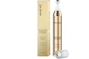PAPOIYA Caffeine Eye Serum, Hyaluronic Acid Under Eye Cream for Dark Circles and Puffiness Anti Aging with 360° Massage Ball Reduce Bags, Wrinkles and Fine Lines 20ML