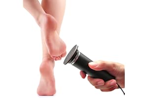 ‎I.B.N Hornhautentferner Elektrisch, Hornhaut Fuß Entfernen Einstellbare Geschwindigkeit, Elektronisch Hornhauthobel Hornhautraspel Fußpflege mit 60PCS Sandpapierpads (FCR-1 Schwarz)