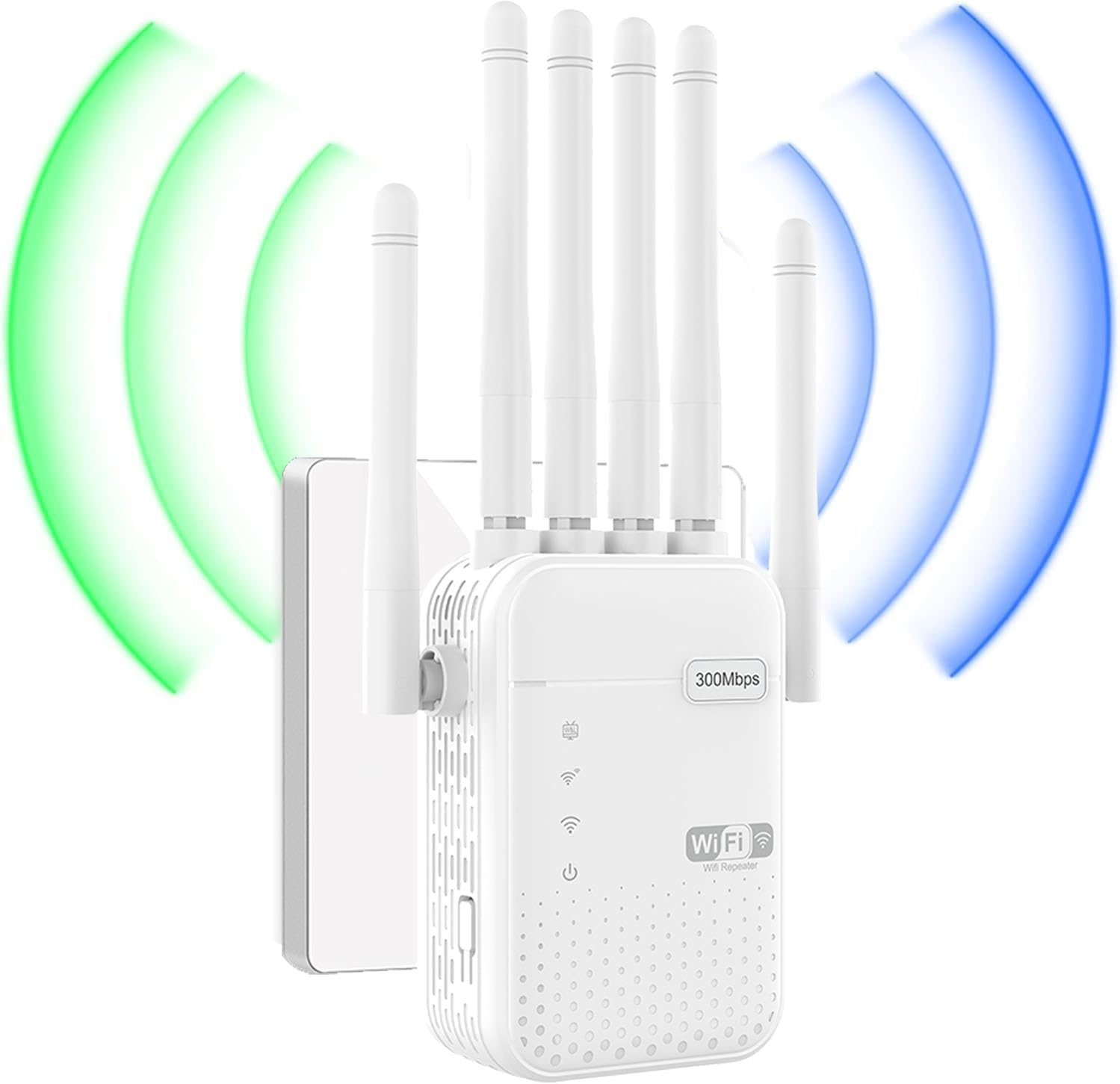 Repetidor Señal WiFi Extender,Amplificador Señal WiFi,6 Antenas,2 Puertos LAN,Repetidor WiFi Largo Alcance,Cobertura 360° de hasta 9800 m³,para Oficinas y Casa,fácil
