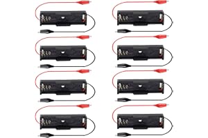 Gebildet Enkel AA-batterihållare, 1 x 1.5V AA-batterihållare, AA-batterihållare med Alligator Clip-trådar (8-pack)