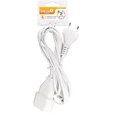 Garza - 2 m white household power extension cable with grounding up to 10 Amps (2300W)