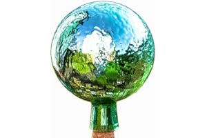 Lauschaer Glaskunst-Gartendeko Thüringer Rosenkugel - 15 cm - Mint Craquelet