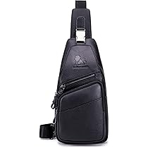 pundarika echt lederen handtassen & schoudertassen, crossbody tassen voor mannen, sling tassen borsttas, man tassen voor mannen, lederen schoudertas zijtas voor mannen, Verstelbare schouderriem, Bruin