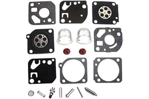 HURI Full Carburettor Carb Diaphragm Gasket Primer Bulb Check Valve Service Kit for Ryobi Homelite, JCB, Ruixing