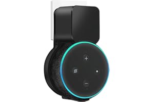 Aradoea Dot 3rd Generation Wall Mount Holder Stand Smart Home Wall Mount Built-In Cable Management Improves Sound Visibility and Appearance Compatible with Dot 3rd Socket Hanger Bracket Case(Black)