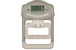 Handhållen digital styrketräningsenhet 90 kg med USB-laddningskabel, elektronisk greppkraftstränare, stor LED-skärm, grå och