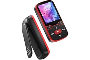 PINHUI 64Go Lecteur MP3 Bluetooth 5.3 avec Clip, HiFi Lecteur Musique Sport, 1,5 Pouces Écran Baladeur MP3 avec Boutons physiques, Radio FM/Podomètre/Enregistreur Vocal, pèse Que 28 g,Carte TF Jusqu’à 128G