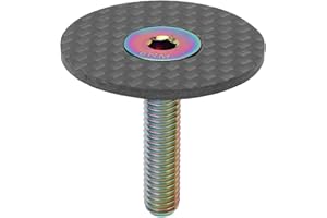 VGEBY Bicycle Headset Top Cap, Waterproof Carbon Fiber Headset Top Cap Strong Pressure Resistance Headset Cap Cover with Titanium Alloy Screw for Mountain Road Bike Bicycles And Spare Parts Ride