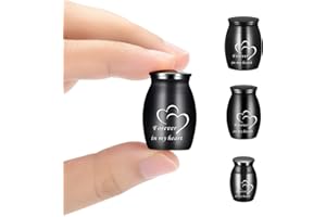 AIWENXI Small Keepsake Urns for Human Ashes Cremation Urns for Ashes Stainless Steel Funeral Memorial Ashes Holder Cremation Jewellery Small Ashes Urns for Pet Dog Cat(3pcs/set)