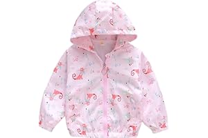 Alueeu Niños Cazadora Niño Bebes Casual Chaqueta Primavera y Otoño Abrigo Fino Cartoon Impresión Corto Chaqueta A Prueba De Viento con Cremallera 1-6 Años