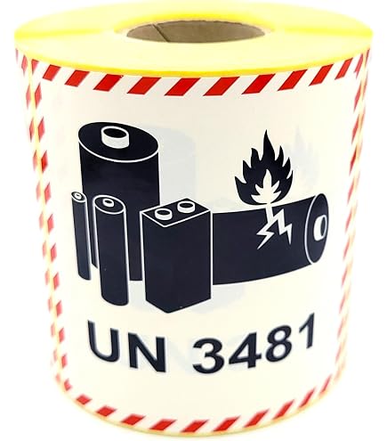 250x Gefahrgutaufkleber UN 3481 - 120x110 Mm, "Lithium-Ionen Batterien", Selbstklebend
