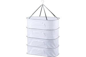 JIAKALAMO Hängendes Trockennetz mit Reißverschluss,Trockennetz für Fleisch und Wurst,Hängender Kräutertrockner,Stapelbares Abkühlgitter,Trockengestell,Cannabis-Trockennetz,Kleines Netz zum Trocknen(FARBE:white)